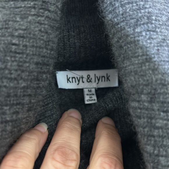 Knyt and lynk Cowl Neck Cashmere Sweater Dress Charcoal Gray M - Picture 4 of 9